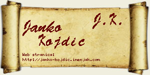 Janko Kojdić vizit kartica